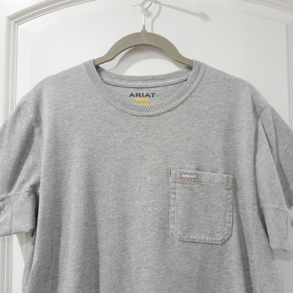 Ariat Women's Rebar Workman True Grit Short Sleeve Work T-Shirt, Light Grey, L - Picture 10 of 13